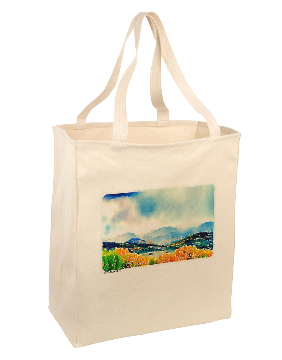 Colorado Mountain Scene Large Grocery Tote Bag-Grocery Tote-TooLoud-Natural-Large-Davson Sales