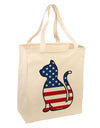 Patriotic Cat Design Large Grocery Tote Bag by TooLoud-Grocery Tote-TooLoud-Natural-Large-Davson Sales