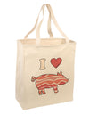 I Heart My Bacon Pig Silhouette Large Grocery Tote Bag by TooLoud-Grocery Tote-TooLoud-Natural-Large-Davson Sales