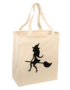 Cute Witch on Broom Silhouette Halloween Large Grocery Tote Bag-Grocery Tote-TooLoud-Natural-Large-Davson Sales