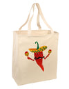 Red Hot Mexican Chili Pepper Large Grocery Tote Bag-Grocery Tote-TooLoud-Natural-Large-Davson Sales