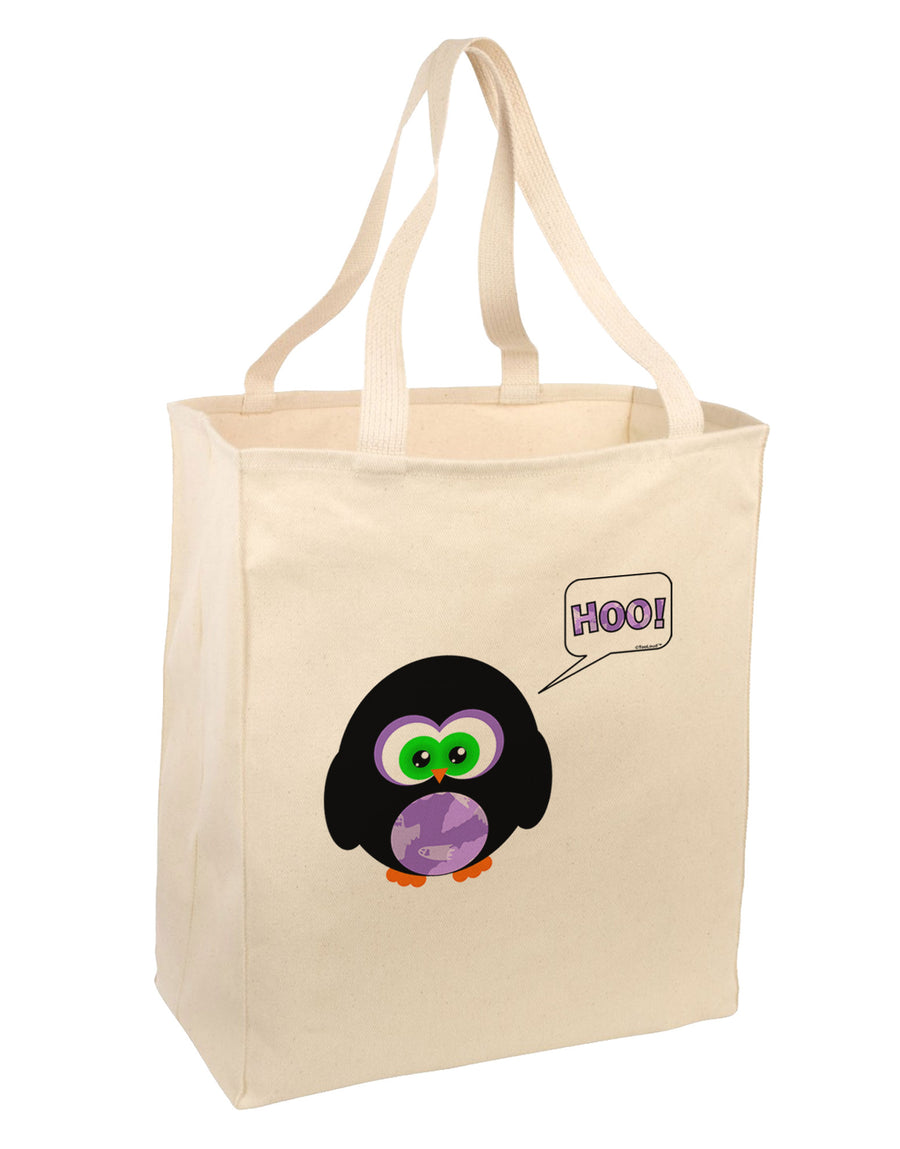 Cute Owl Halloween Hoo Large Grocery Tote Bag-Grocery Tote-TooLoud-Natural-Large-Davson Sales