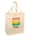 iToke Logo - Marijuana Leaf Large Grocery Tote Bag-Grocery Tote-TooLoud-Natural-Large-Davson Sales