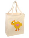 Cute Chick with Bow - Crayon Style Drawing Large Grocery Tote Bag by TooLoud-Grocery Tote-TooLoud-Natural-Large-Davson Sales