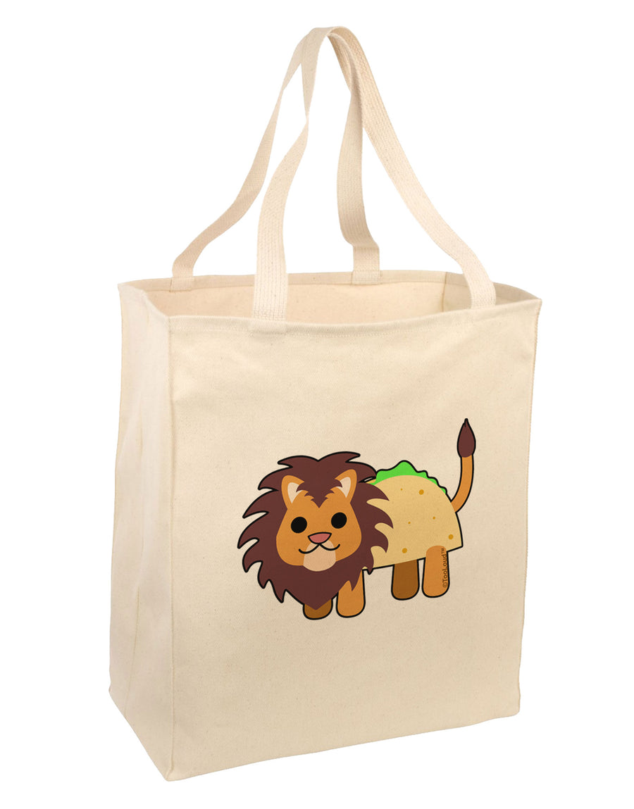 Cute Taco Lion Large Grocery Tote Bag-Grocery Tote-TooLoud-Natural-Large-Davson Sales