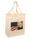 Patriotic USA Flag with Bald Eagle Large Grocery Tote Bag by TooLoud-Grocery Tote-TooLoud-Natural-Large-Davson Sales