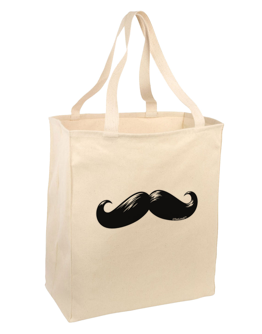 Big Black Mustache Large Grocery Tote Bag-Grocery Tote-TooLoud-Natural-Large-Davson Sales