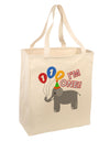 I'm One Cute 1st Birthday Elephant Large Grocery Tote Bag-Grocery Tote-TooLoud-Natural-Large-Davson Sales