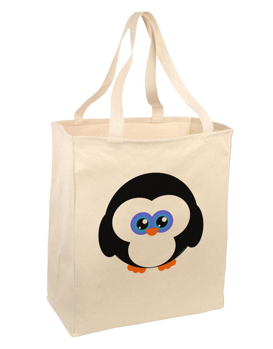 Cute Penguin Christmas Large Grocery Tote Bag-Grocery Tote-TooLoud-Natural-Large-Davson Sales