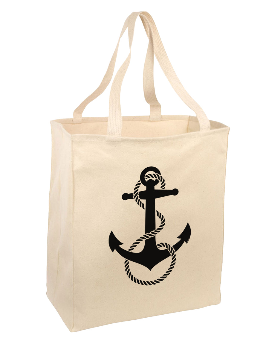 Nautical Sailor Rope Anchor Large Grocery Tote Bag-Grocery Tote-TooLoud-Natural-Large-Davson Sales