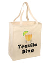 Tequila Diva - Cinco de Mayo Design Large Grocery Tote Bag by TooLoud-Grocery Tote-TooLoud-Natural-Large-Davson Sales