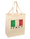 Italian Flag - Italy Text Distressed Large Grocery Tote Bag by TooLoud-Grocery Tote-TooLoud-Natural-Large-Davson Sales