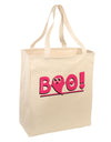 Cute Boo Text Pink Large Grocery Tote Bag-Grocery Tote-TooLoud-Natural-Large-Davson Sales