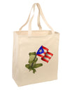 Coqui Holding Flag Large Grocery Tote Bag-Natural-Grocery Tote-TooLoud-Natural-Large-Davson Sales