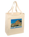 Colorado Snowy Mountains Text Large Grocery Tote Bag-Grocery Tote-TooLoud-Natural-Large-Davson Sales