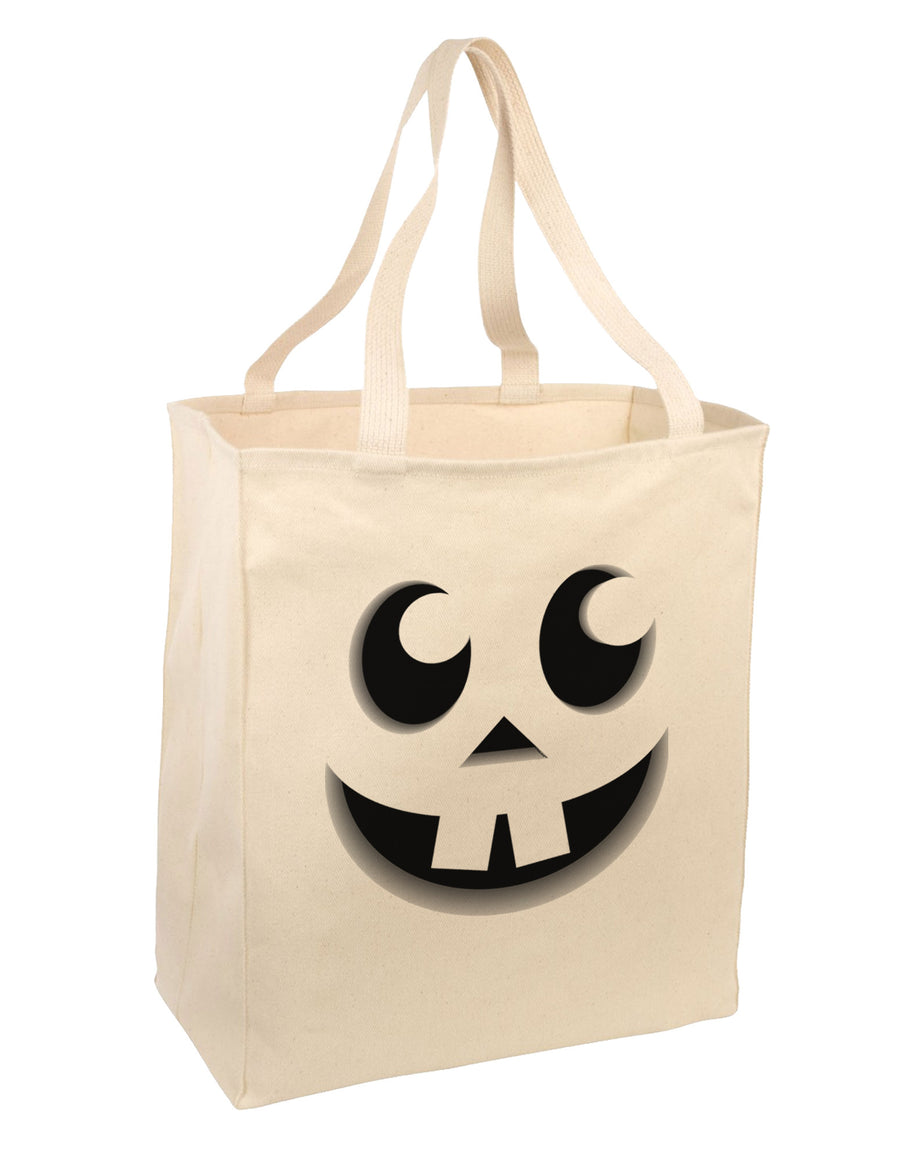 Cute Jack O Lantern Pumpkin Face Large Grocery Tote Bag-Grocery Tote-TooLoud-Natural-Large-Davson Sales