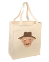 Scary Face With a Hat - Halloween Large Grocery Tote Bag-Grocery Tote-TooLoud-Natural-Large-Davson Sales