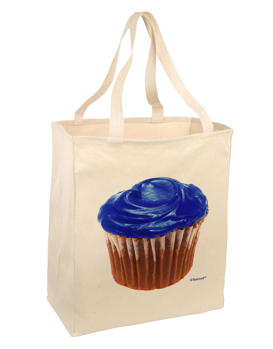 Giant Bright Blue Cupcake Large Grocery Tote Bag by TooLoud-Grocery Tote-TooLoud-Natural-Large-Davson Sales