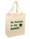 St Patrick is my Homie Large Grocery Tote Bag-Grocery Tote-TooLoud-Natural-Large-Davson Sales