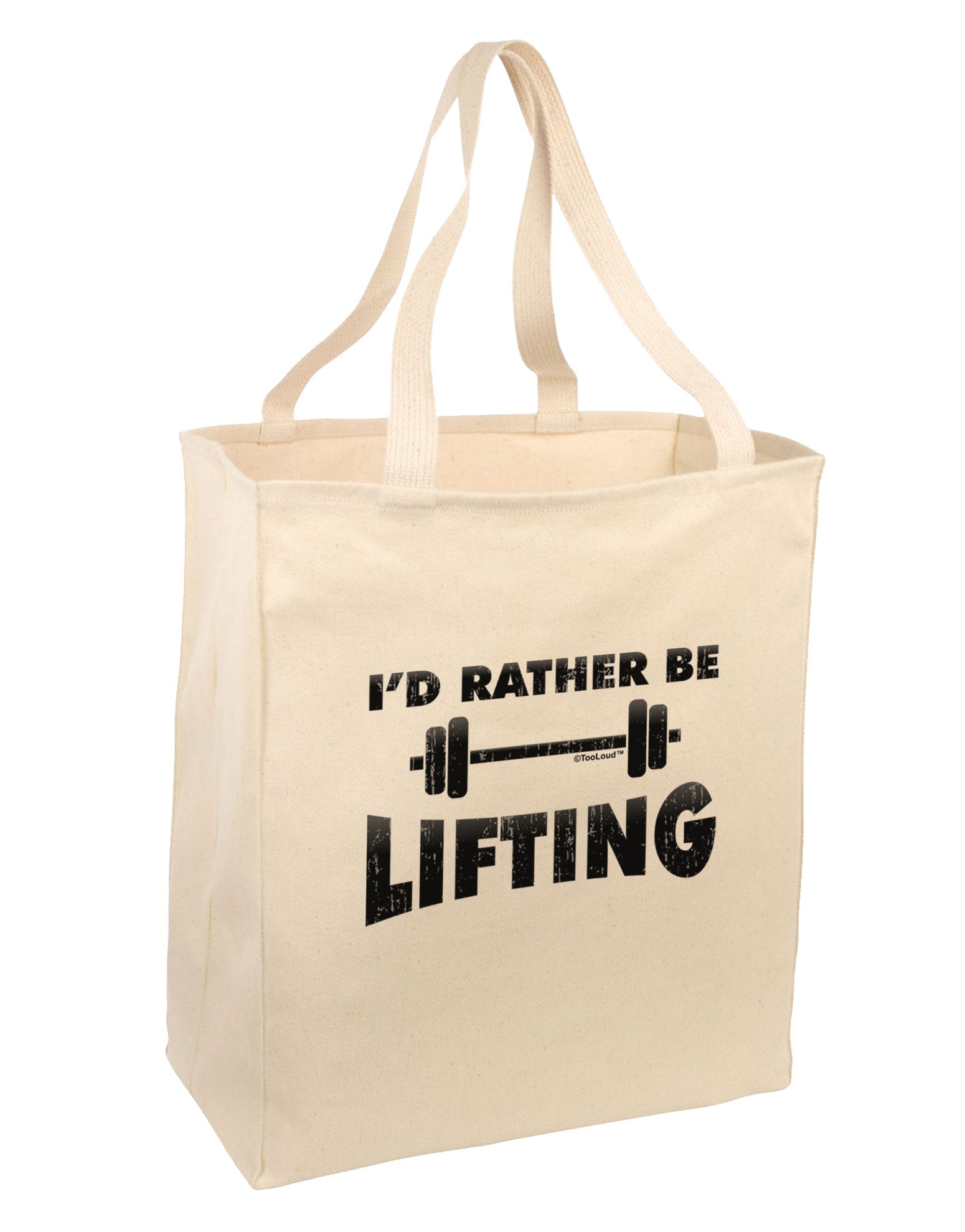 I'd Rather Be Lifting Large Grocery Tote Bag-Grocery Tote-TooLoud-Natural-Large-Davson Sales
