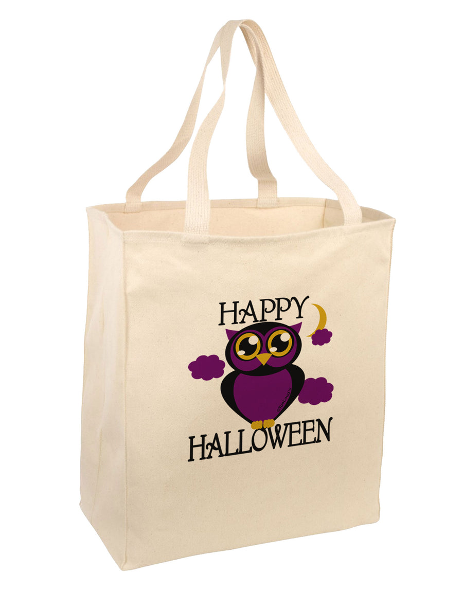 Owl Purple Text Large Grocery Tote Bag-Grocery Tote-TooLoud-Natural-Large-Davson Sales