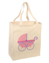 Baby Girl Carriage Large Grocery Tote Bag-Grocery Tote-TooLoud-Natural-Large-Davson Sales