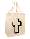 Simple Cross Design Black Large Grocery Tote Bag by TooLoud-Grocery Tote-TooLoud-Natural-Large-Davson Sales