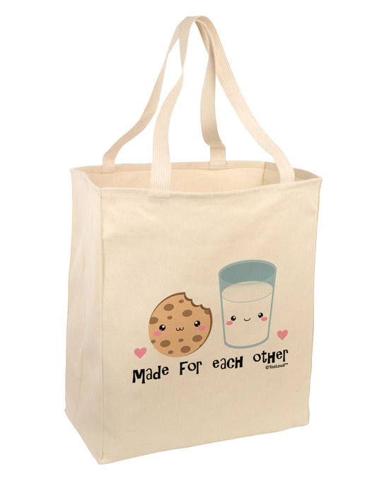 Cute Milk and Cookie - Made for Each Other Large Grocery Tote Bag by TooLoud-Grocery Tote-TooLoud-Natural-Large-Davson Sales