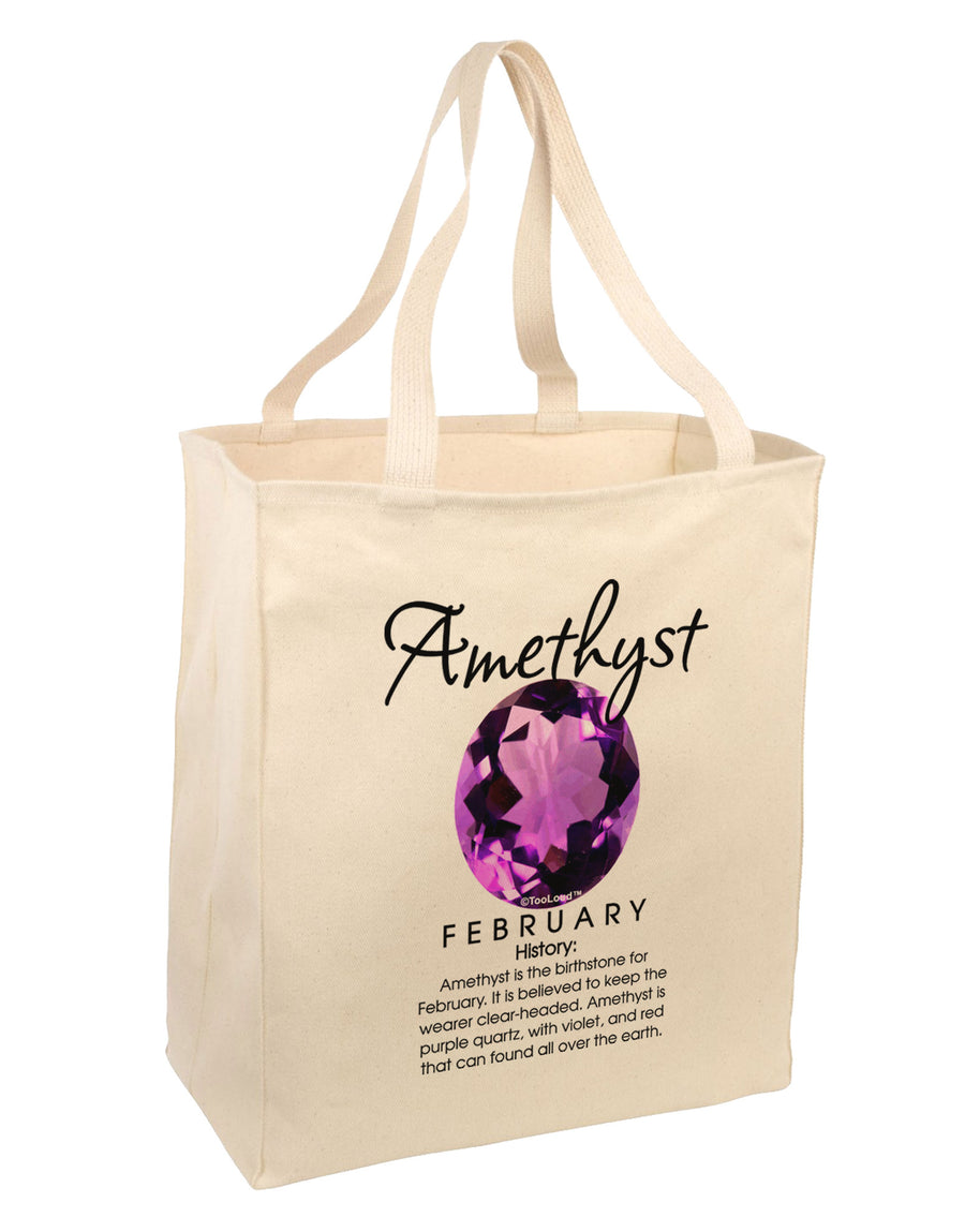 Birthstone Amethyst Large Grocery Tote Bag by TooLoud-Grocery Tote-TooLoud-Natural-Large-Davson Sales