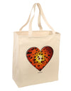 Water Droplet Heart Orange Large Grocery Tote Bag by TooLoud-Grocery Tote-TooLoud-Natural-Large-Davson Sales