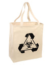 Recycle Biohazard Sign Black and White Large Grocery Tote Bag by TooLoud-Grocery Tote-TooLoud-Natural-Large-Davson Sales