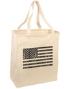 Distressed Black and White American Flag Large Grocery Tote Bag-Grocery Tote-TooLoud-Natural-Large-Davson Sales