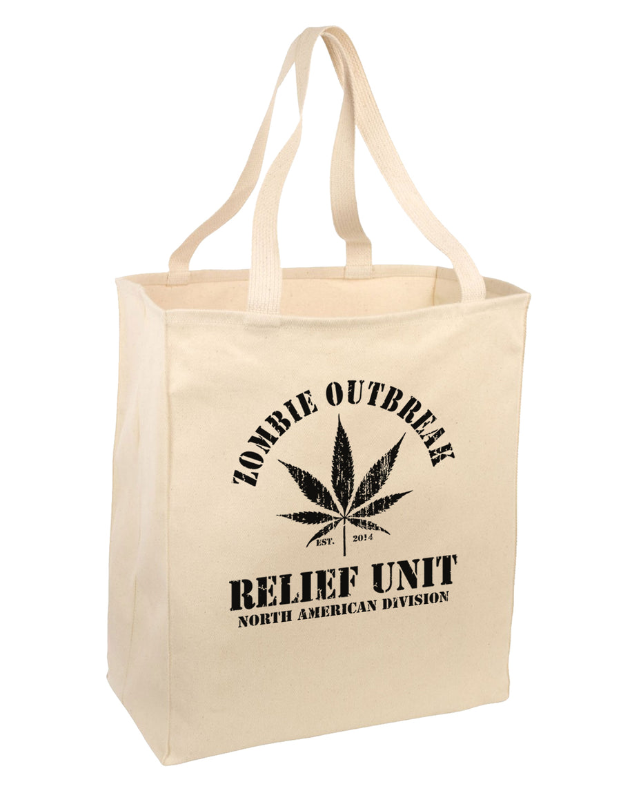 Zombie Outbreak Relief Unit - Marijuana Large Grocery Tote Bag-Grocery Tote-TooLoud-Natural-Large-Davson Sales