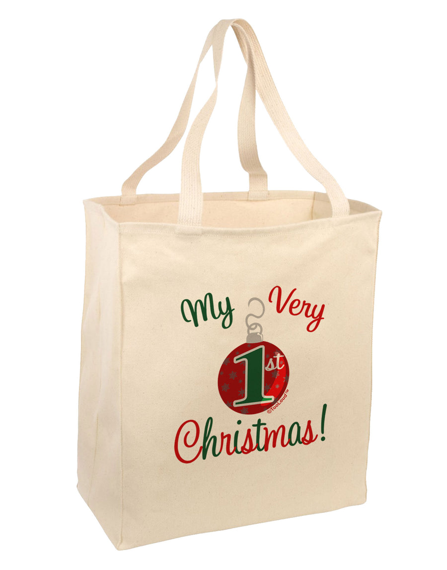 My Very 1st Christmas Large Grocery Tote Bag-Grocery Tote-TooLoud-Natural-Large-Davson Sales