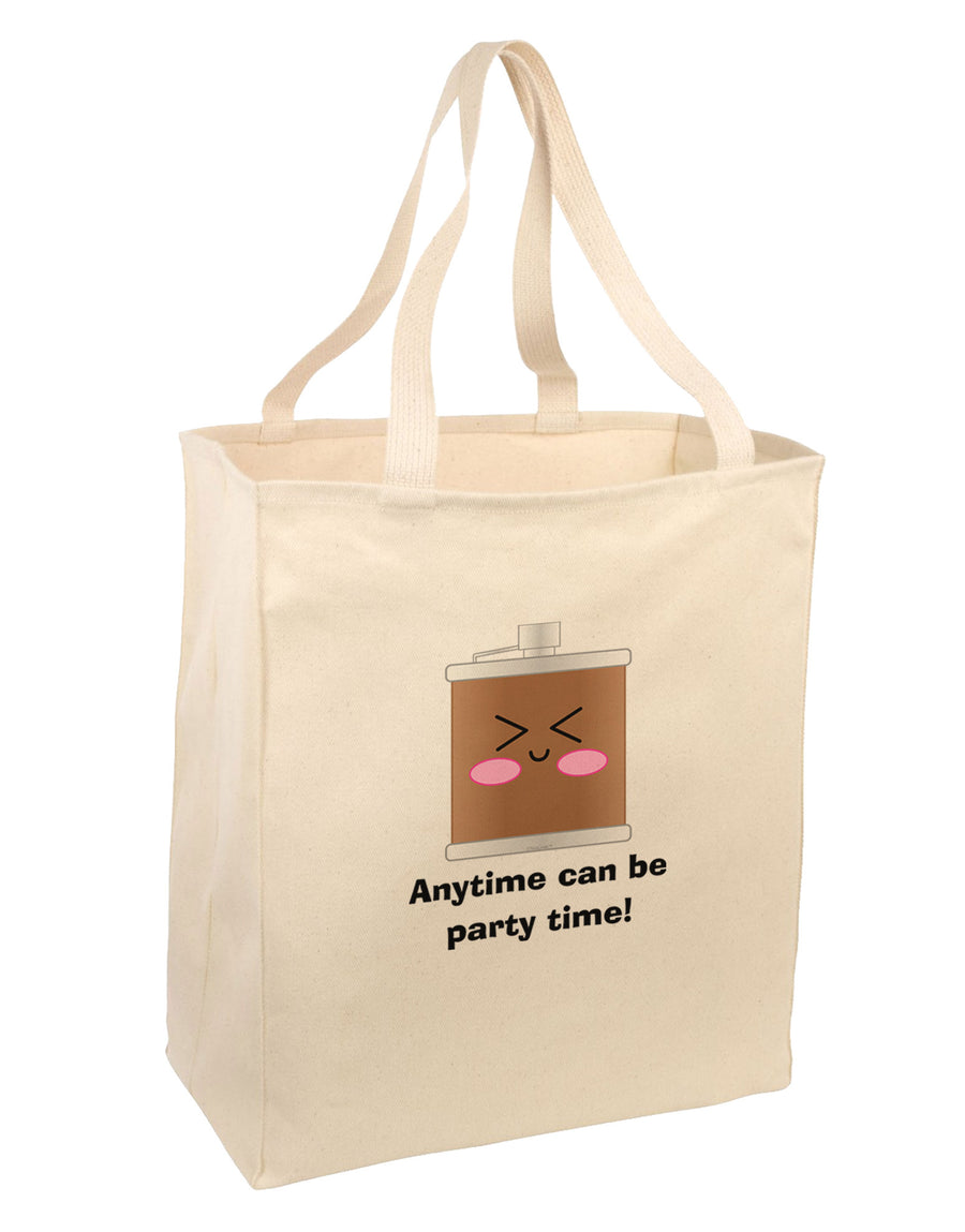 Anytime can be party time Large Grocery Tote Bag-Grocery Tote-TooLoud-Natural-Large-Davson Sales