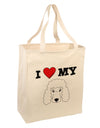 I Heart My - Cute Poodle Dog - White Large Grocery Tote Bag by TooLoud-Grocery Tote-TooLoud-Natural-Large-Davson Sales