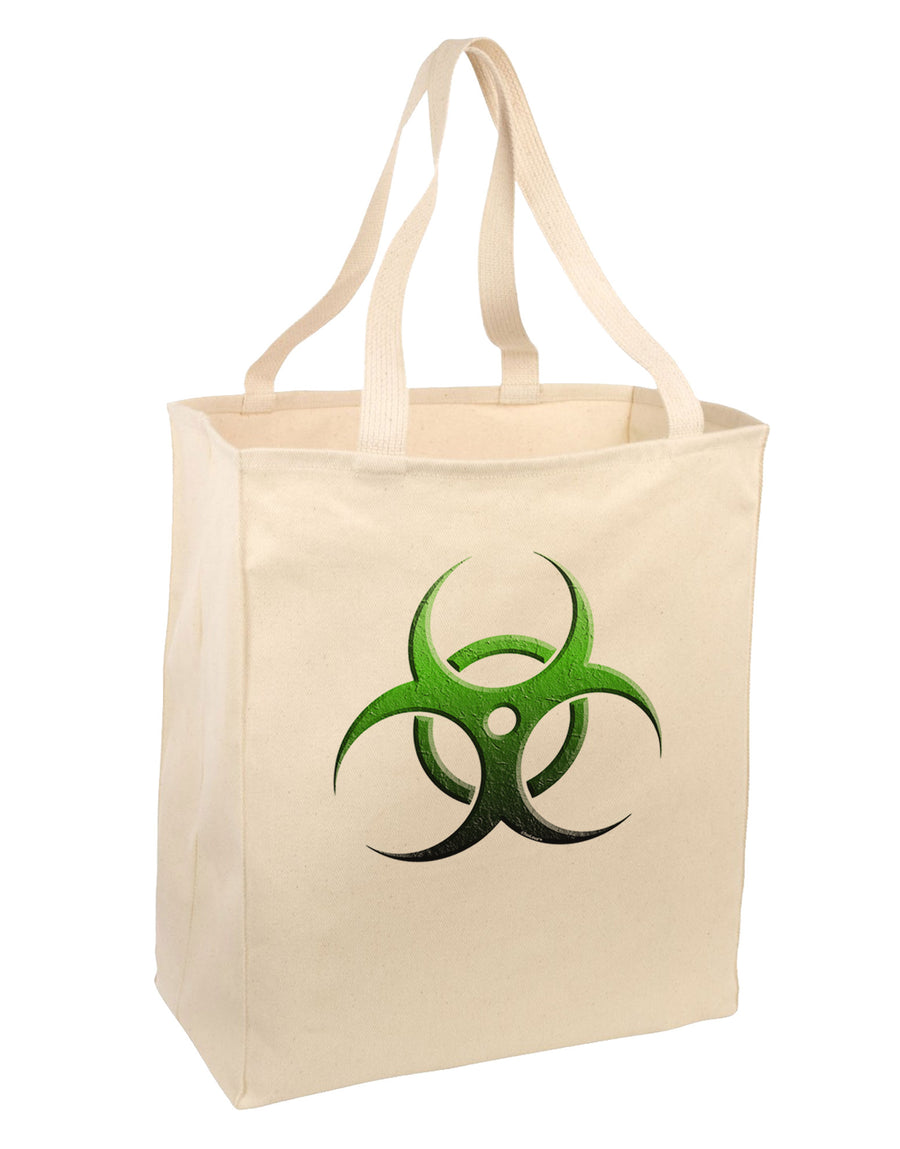 Biohazard Symbol Green Stone-Apocalypse Large Grocery Tote Bag-Grocery Tote-TooLoud-Natural-Large-Davson Sales