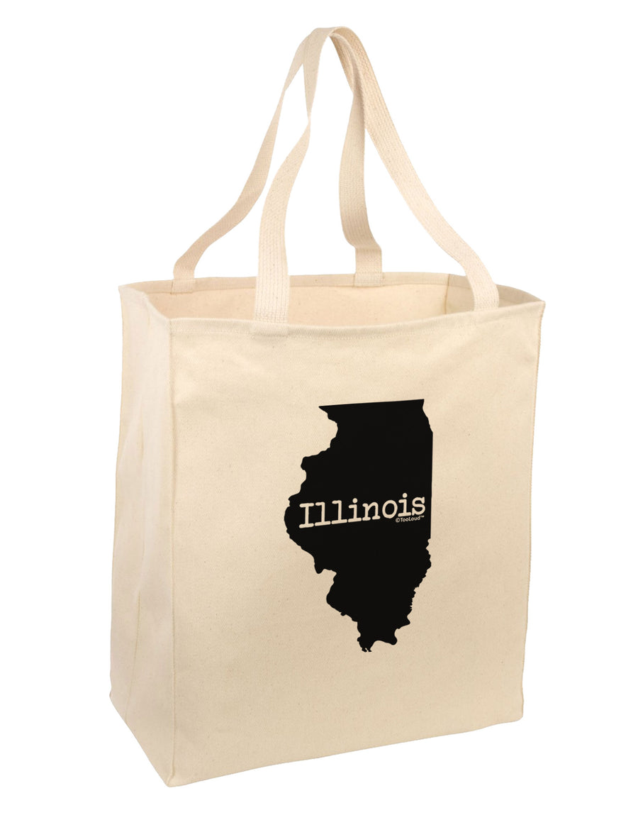 Illinois - United States Shape Large Grocery Tote Bag-Grocery Tote-TooLoud-Natural-Large-Davson Sales