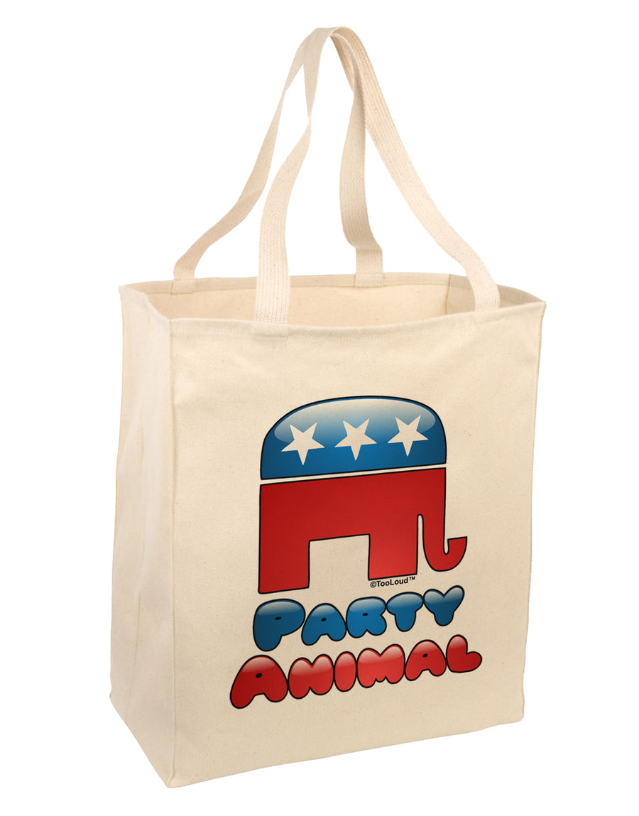 Republican Party Animal Large Grocery Tote Bag-Grocery Tote-TooLoud-Natural-Large-Davson Sales