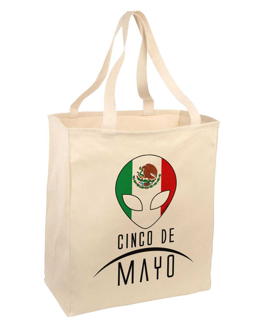 Mexican Extraterrestrial Text Large Grocery Tote Bag by TooLoud-Grocery Tote-TooLoud-Natural-Large-Davson Sales