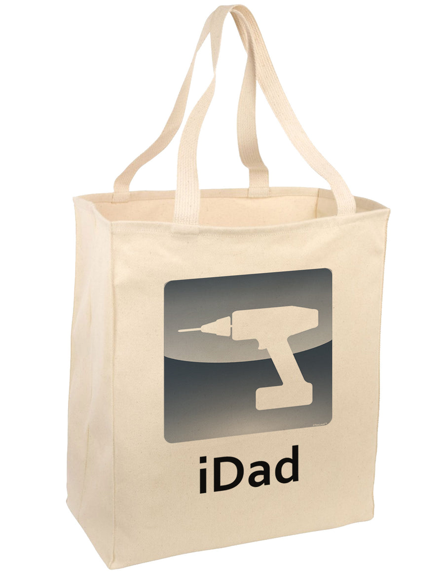 iDad Drill Large Grocery Tote Bag-Grocery Tote-TooLoud-Natural-Large-Davson Sales