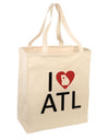 I Heart Atlanta Large Grocery Tote Bag-Natural-Grocery Tote-TooLoud-Natural-Large-Davson Sales