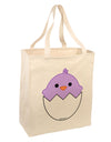 Cute Hatching Chick - Purple Large Grocery Tote Bag by TooLoud-Grocery Tote-TooLoud-Natural-Large-Davson Sales