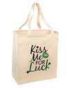 Kiss Me For Luck Large Grocery Tote Bag-Grocery Tote-TooLoud-Natural-Large-Davson Sales