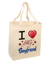 I Love Heart My Boyfriend Large Grocery Tote Bag-Grocery Tote-TooLoud-Natural-Large-Davson Sales