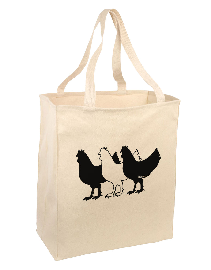 Three French Hens Large Grocery Tote Bag-Grocery Tote-TooLoud-Natural-Large-Davson Sales