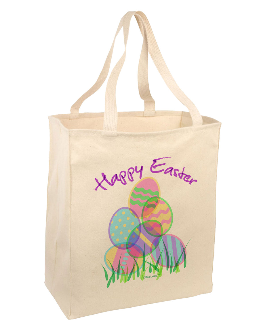 Happy Easter Gel Look Print Large Grocery Tote Bag-Grocery Tote-TooLoud-Natural-Large-Davson Sales