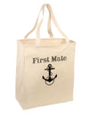 Ship First Mate Nautical Anchor Boating Large Grocery Tote Bag-Grocery Tote-TooLoud-Natural-Large-Davson Sales