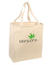 Marijuana Text and Leaf Large Grocery Tote Bag-Grocery Tote-TooLoud-Natural-Large-Davson Sales