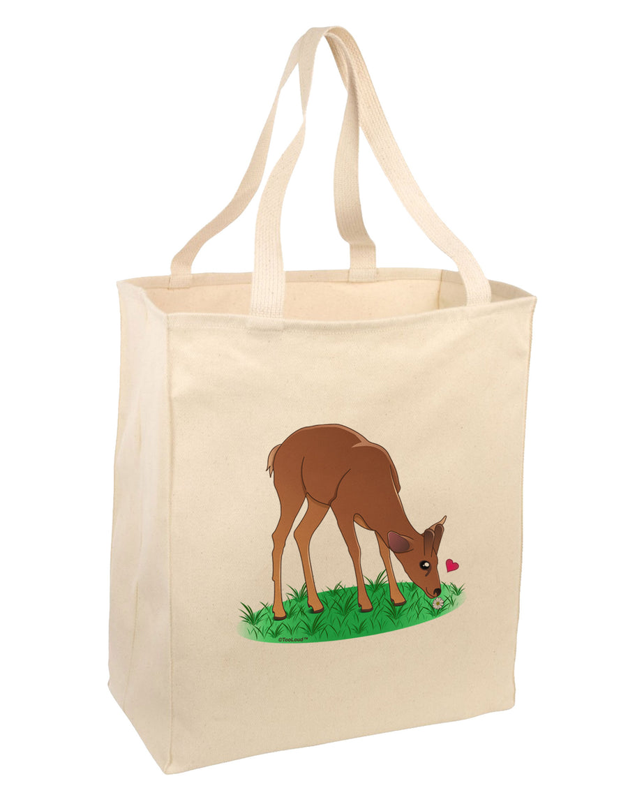 Cute Baby Buck Large Grocery Tote Bag-Natural-Grocery Tote-TooLoud-Natural-Large-Davson Sales